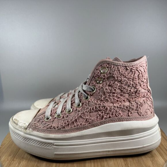 Converse Women's 7.5 Chuck Taylor All Star Move Hi 3D Flowers Pink‎ - Picture 4 of 9